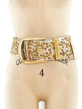 Michael Morrison Studded Silver Leather Belt Accessory arcadeshops.com