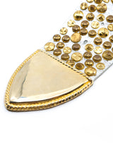 Michael Morrison Studded Silver Leather Belt Accessory arcadeshops.com