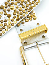 Michael Morrison Studded Silver Leather Belt Accessory arcadeshops.com