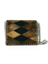 Patchwork Suede Chainmail Accented Shoulder Bag Accessory arcadeshops.com