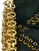 Patchwork Suede Chainmail Accented Shoulder Bag Accessory arcadeshops.com