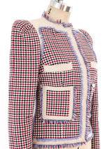 Balenciaga Houndstooth Tweed Cropped Jacket Jacket arcadeshops.com