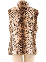 Cheetah Printed Fur Vest Jacket arcadeshops.com