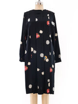 Abstract Dot Printed Pleated Silk Dress Dress arcadeshops.com