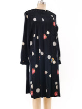 Abstract Dot Printed Pleated Silk Dress Dress arcadeshops.com