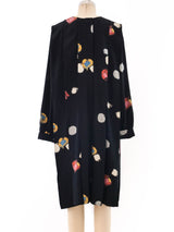 Abstract Dot Printed Pleated Silk Dress Dress arcadeshops.com
