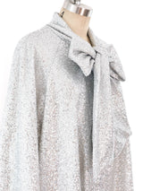 Rodarte Silver Sequin Coat Dress Outerwear arcadeshops.com
