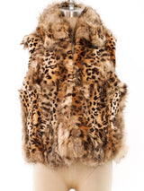 Leopard Printed Fur Vest Jacket arcadeshops.com