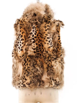 Leopard Printed Fur Vest Jacket arcadeshops.com