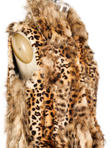Leopard Printed Fur Vest Jacket arcadeshops.com