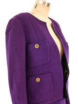 Chanel Purple Boucle Suit Suit arcadeshops.com