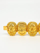 Goldtone Mask Bracelet Jewelry arcadeshops.com