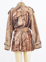 Jean Paul Gaultier Printed Jersey Trench Coat Jacket arcadeshops.com