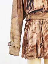 Jean Paul Gaultier Printed Jersey Trench Coat Jacket arcadeshops.com