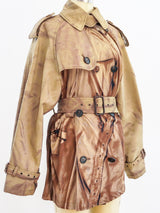 Jean Paul Gaultier Printed Jersey Trench Coat Jacket arcadeshops.com