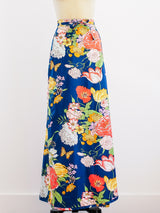 Polished Cotton Floral Maxi Wrap Skirt Skirt arcadeshops.com
