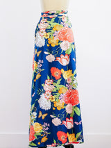 Polished Cotton Floral Maxi Wrap Skirt Skirt arcadeshops.com