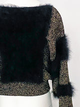 Angora and Lurex Open Shoulder Sweater Top arcadeshops.com
