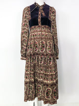Victor Costa Needlepoint Printed Peasant Dress Dress arcadeshops.com