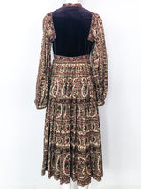 Victor Costa Needlepoint Printed Peasant Dress Dress arcadeshops.com