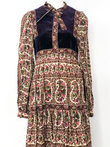 Victor Costa Needlepoint Printed Peasant Dress Dress arcadeshops.com