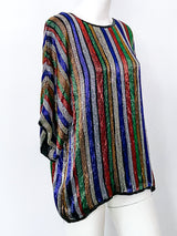 Rainbow Stripe Beaded Top Top arcadeshops.com