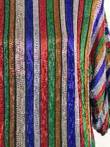 Rainbow Stripe Beaded Top Top arcadeshops.com
