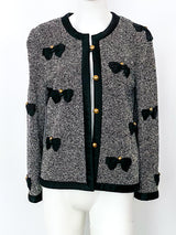 Adolfo Tweed Jacket with Bows Jacket arcadeshops.com
