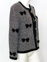 Adolfo Tweed Jacket with Bows Jacket arcadeshops.com