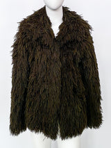 Brown Shag Yarn Jacket Jacket arcadeshops.com