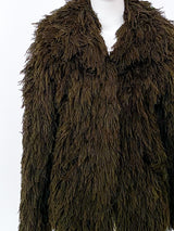 Brown Shag Yarn Jacket Jacket arcadeshops.com