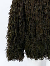 Brown Shag Yarn Jacket Jacket arcadeshops.com
