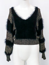 Angora and Lurex Open Shoulder Sweater Top arcadeshops.com