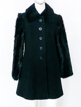 Wool Jacket with Faux Fur Sleeves Jacket arcadeshops.com