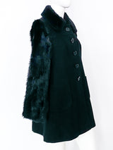 Wool Jacket with Faux Fur Sleeves Jacket arcadeshops.com