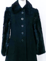 Wool Jacket with Faux Fur Sleeves Jacket arcadeshops.com
