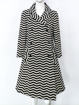 Black and White Optical Pattern Swing Coat Jacket arcadeshops.com