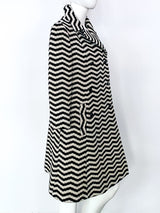 Black and White Optical Pattern Swing Coat Jacket arcadeshops.com