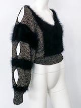 Angora and Lurex Open Shoulder Sweater Top arcadeshops.com