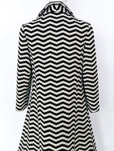Black and White Optical Pattern Swing Coat Jacket arcadeshops.com