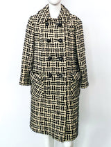 Black and White Tweed Coat Jacket arcadeshops.com