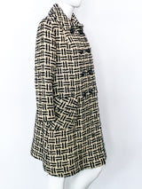Black and White Tweed Coat Jacket arcadeshops.com