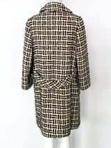 Black and White Tweed Coat Jacket arcadeshops.com