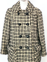 Black and White Tweed Coat Jacket arcadeshops.com