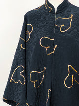 Michaele Vollbract Sequin Heart Quilted Coat Jacket arcadeshops.com