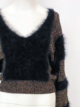 Angora and Lurex Open Shoulder Sweater Top arcadeshops.com