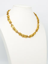 Goldtone Bamboo Collar Necklace Jewelry arcadeshops.com
