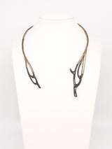 Sterling and Black Coral Collar Necklace Jewelry arcadeshops.com