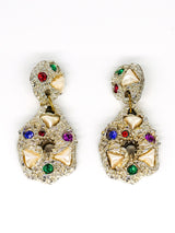 1980's Jeweled Teardrop Earrings Jewelry arcadeshops.com