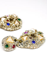 1980's Jeweled Teardrop Earrings Jewelry arcadeshops.com